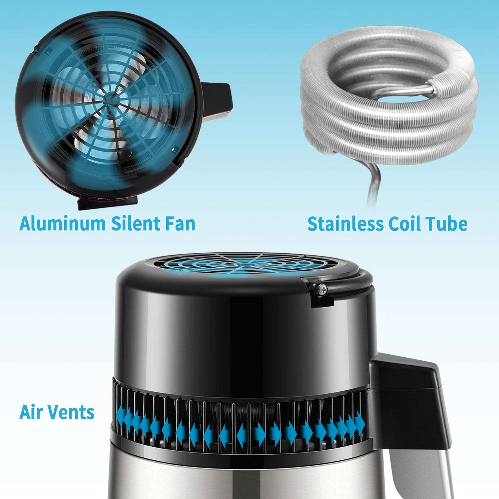 4L Water Distiller with 5-Stage Filtration & Touch Control-Burgundy / United States