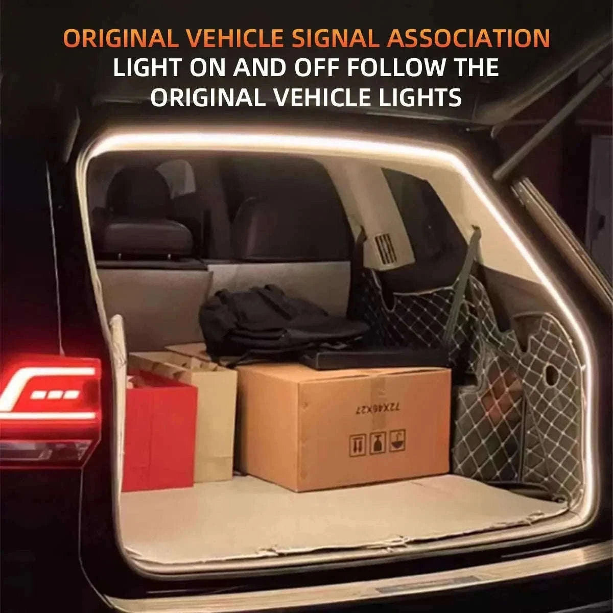 4M Auto Sensor LED Trunk Light Strip for Car Luggage Space-Poland / WHITE