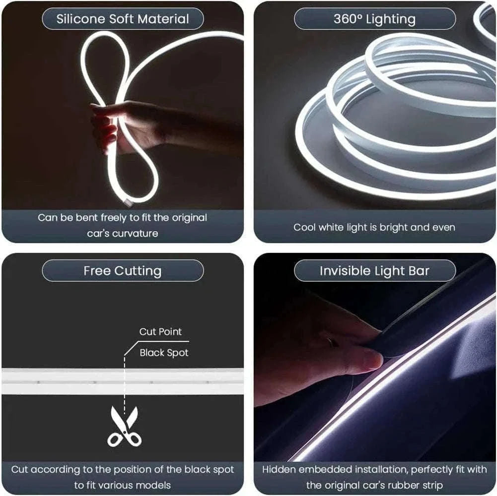 4M Auto Sensor LED Trunk Light Strip for Car Luggage Space-Poland / WHITE