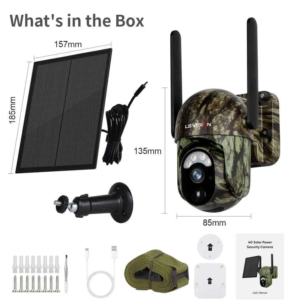 4MP 4G Solar Security Camera with Human and Animal Detection-1PCS / Poland