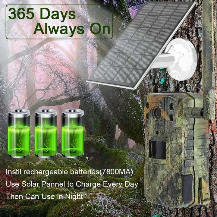 4MP 4G Solar Trail Camera Waterproof with 20M Motion Detection and 30M Night Vision-4G / france