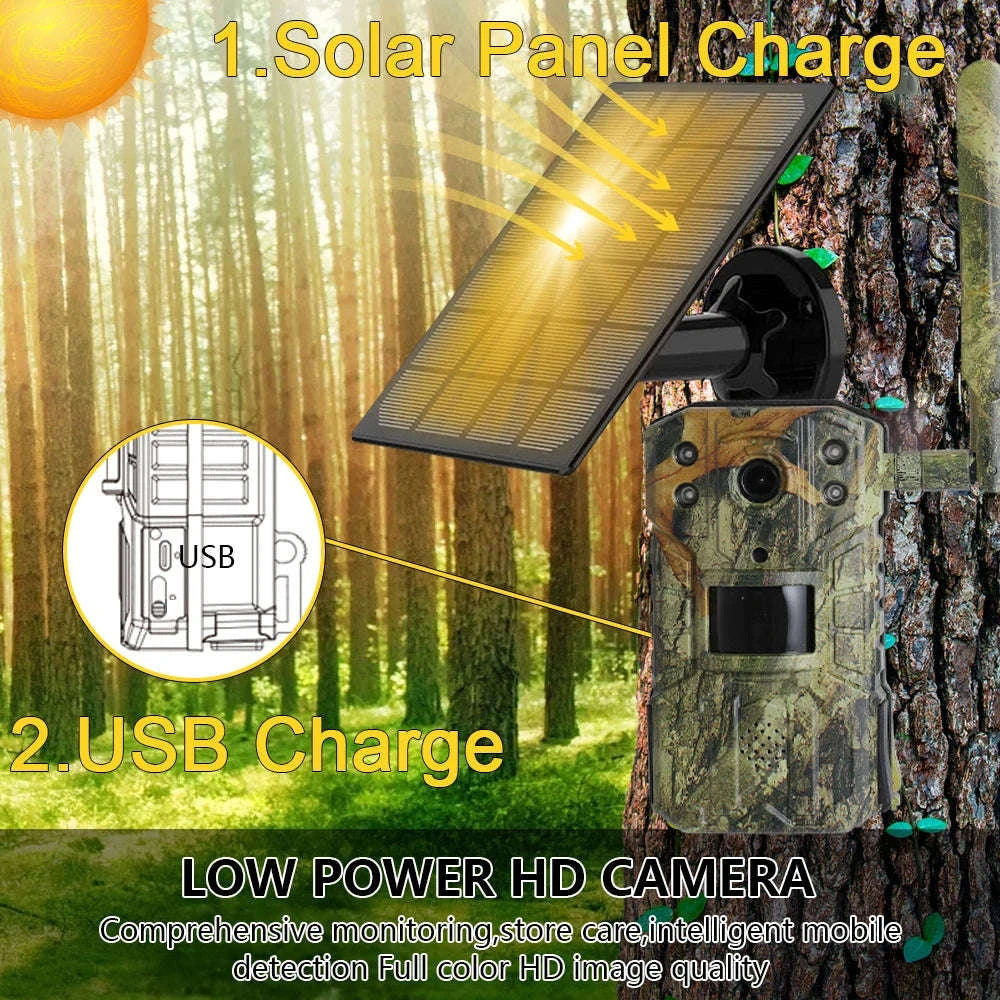 4MP 4G Solar Trail Camera with 20M Motion Detection and 30M Night Vision-4G No Card / spain