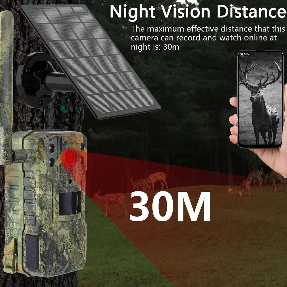 4MP 4G Solar Trail Camera with 20M Motion Detection and 30M Night Vision-4G No Card / spain