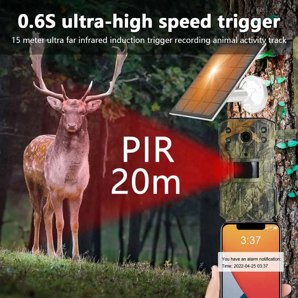 4MP 4G Solar Trail Camera with 20M Motion Detection and 30M Night Vision-4G No Card / spain