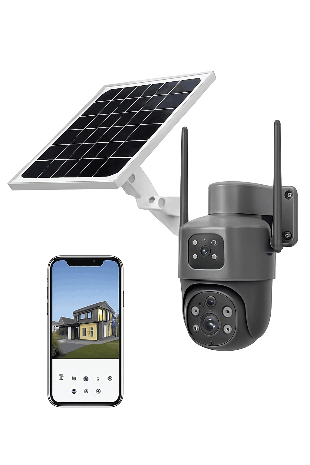 4MP 4G WiFi Solar Outdoor PTZ Security Camera Dual Lens Dual Screen-WIFI Only Camera / Poland