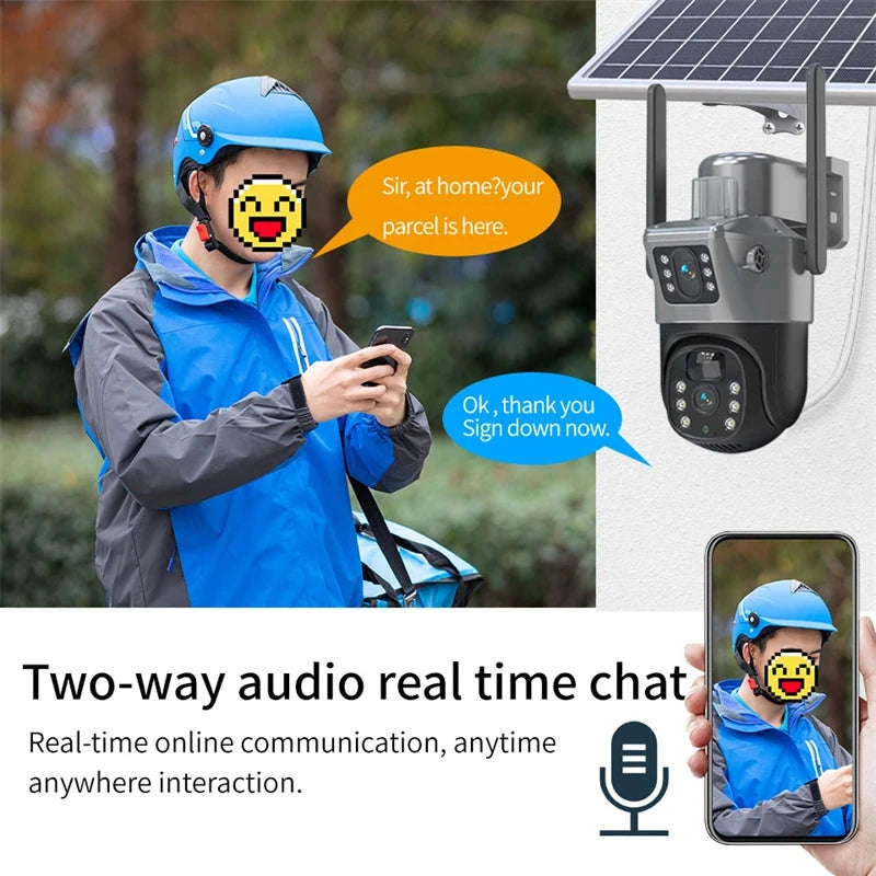 4MP 4G WiFi Solar Outdoor PTZ Security Camera Dual Lens Dual Screen-WIFI Only Camera / Poland