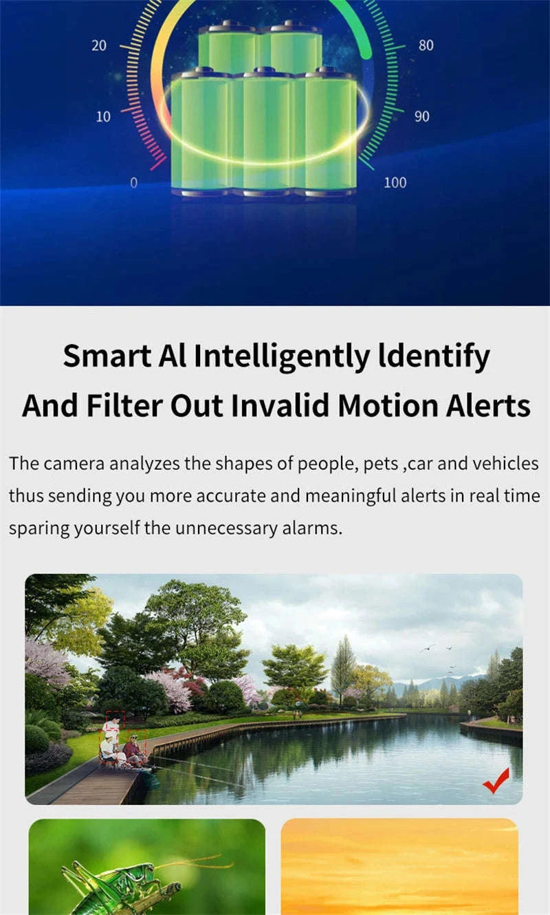4MP 4G WiFi Solar Outdoor PTZ Security Camera Dual Lens Dual Screen-WIFI Only Camera / Poland