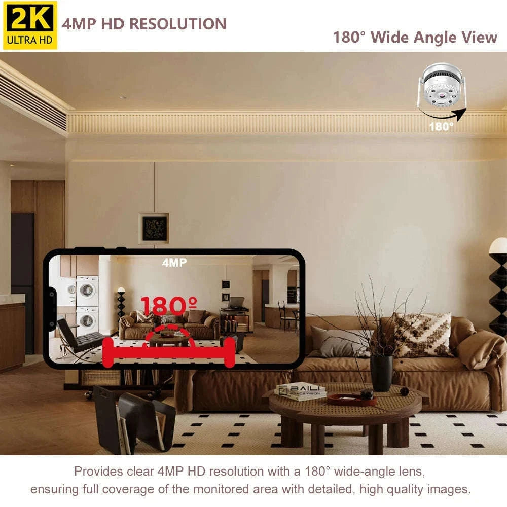 4MP Dual-Light Smoke Detection Security Camera with Two-Way Audio-4MP WIFI POE 64G