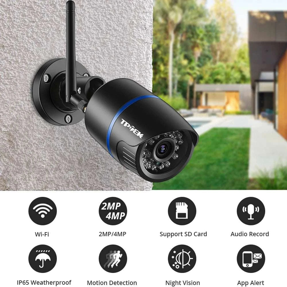 4MP Outdoor WiFi Security Camera with Motion Alerts & Night Vision-4MP Wifi Camera / US plug / 3.6mm