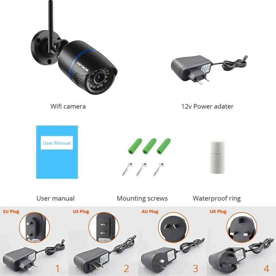 4MP Outdoor WiFi Security Camera with Motion Alerts & Night Vision-4MP Wifi Camera / US plug / 3.6mm