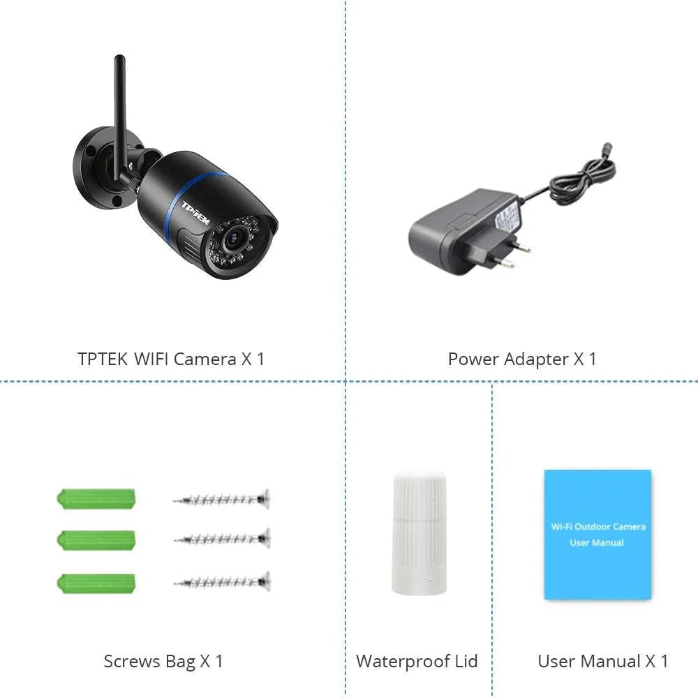 4MP Outdoor WiFi Security Camera with Motion Alerts & Night Vision-4MP Wifi Camera / US plug / 3.6mm
