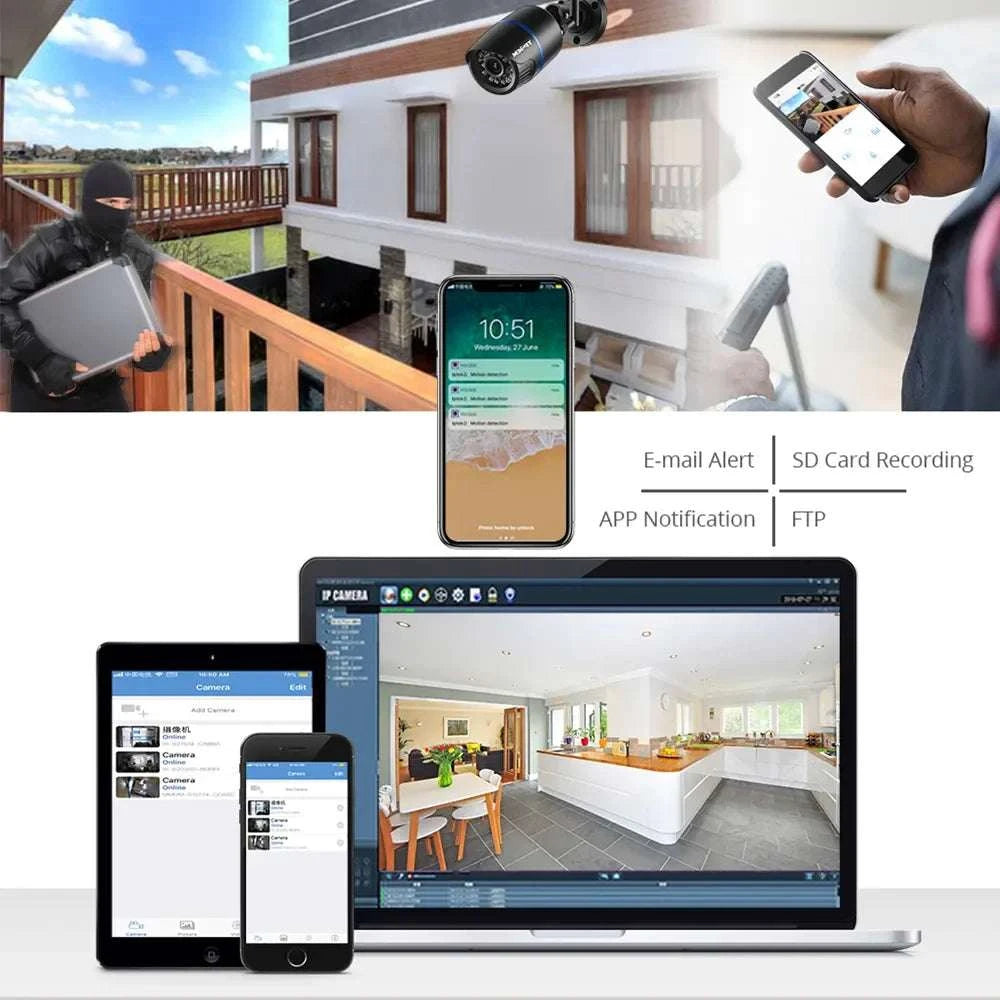 4MP Outdoor WiFi Security Camera with Motion Alerts & Night Vision-4MP Wifi Camera / US plug / 3.6mm