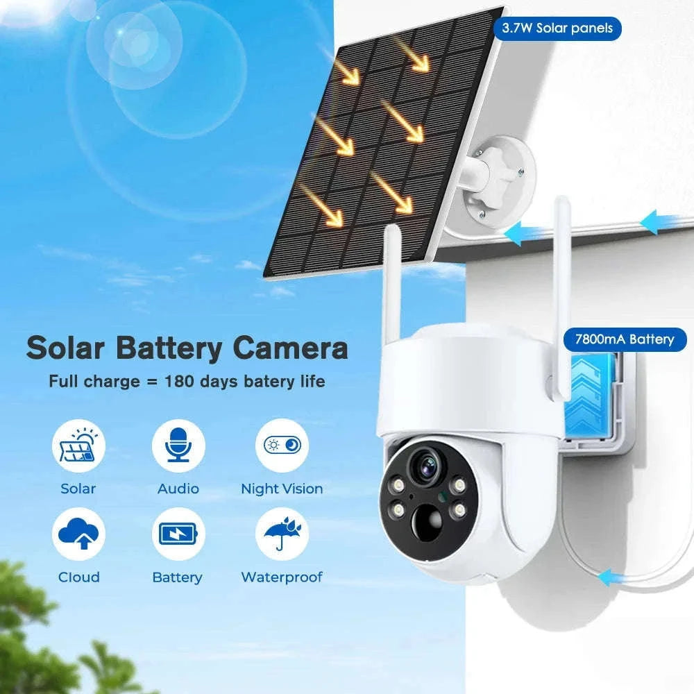 4MP Solar IP Camera for Wireless Outdoor Security-2MP No SD Card