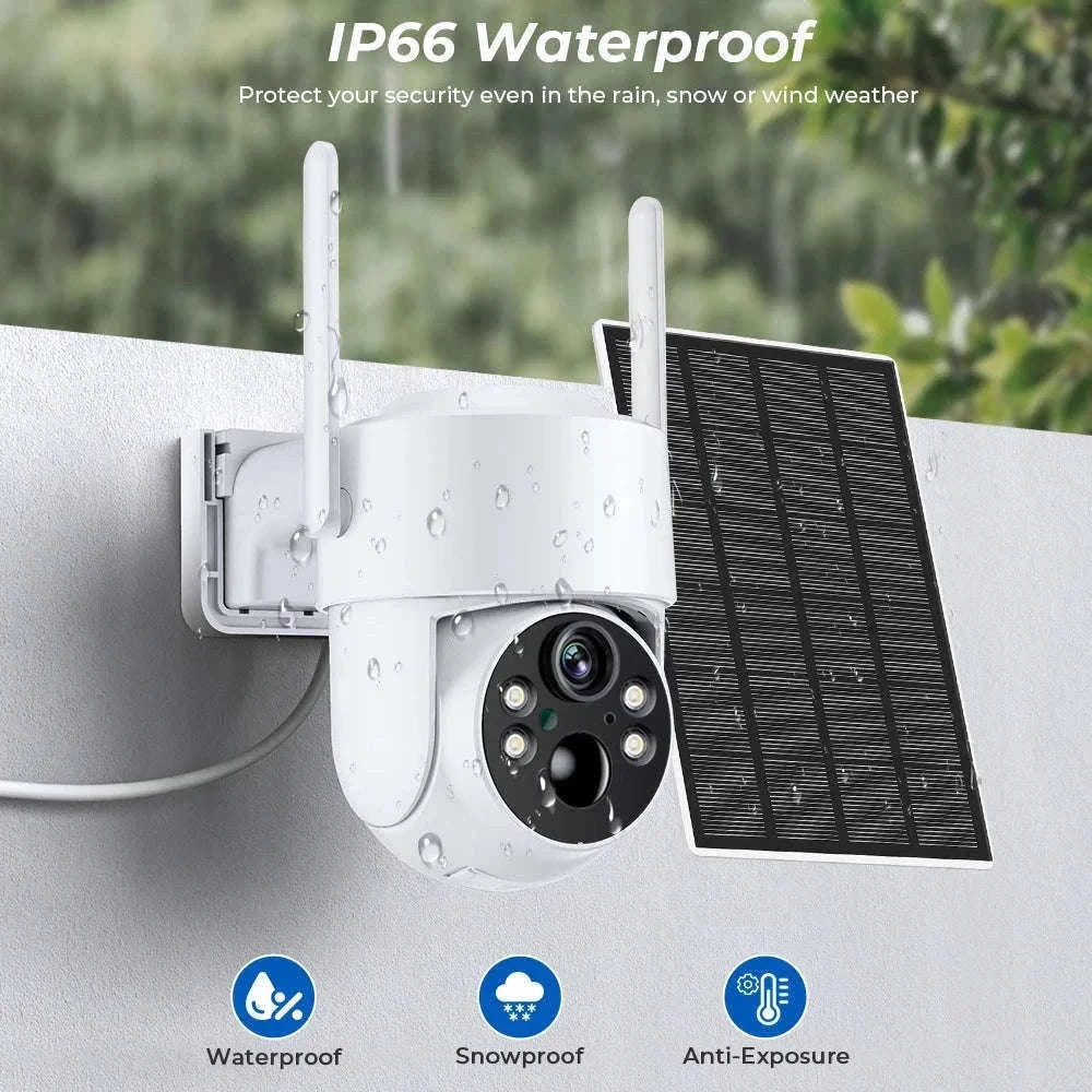 4MP Solar IP Camera for Wireless Outdoor Security-2MP No SD Card