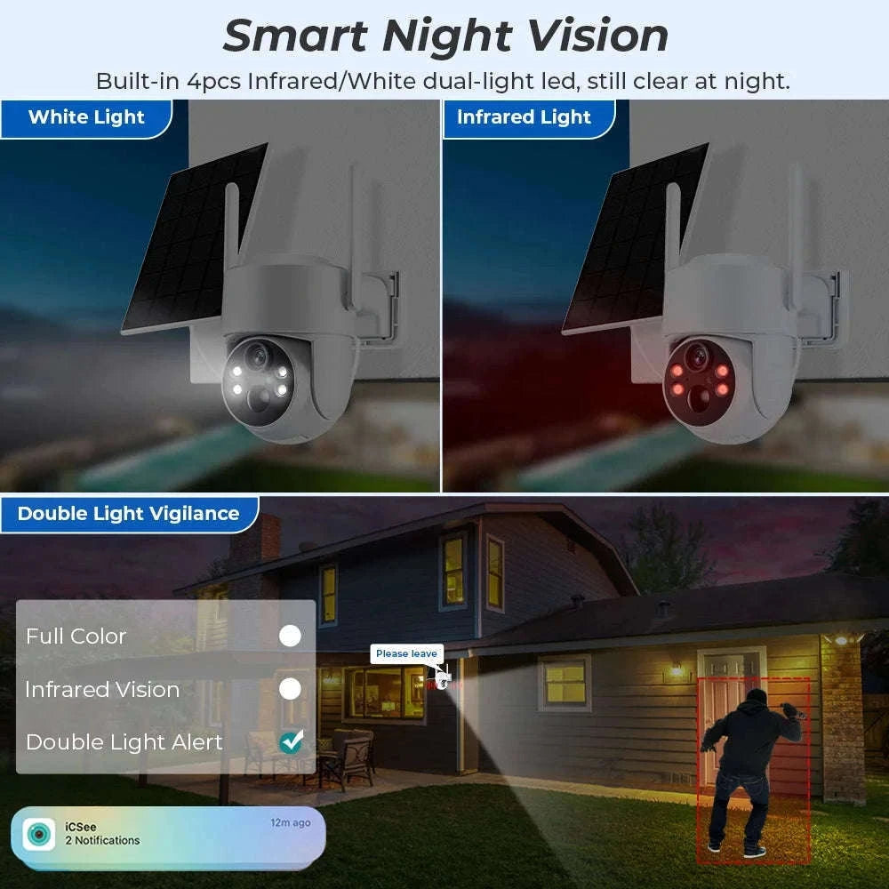 4MP Solar IP Camera for Wireless Outdoor Security-2MP No SD Card
