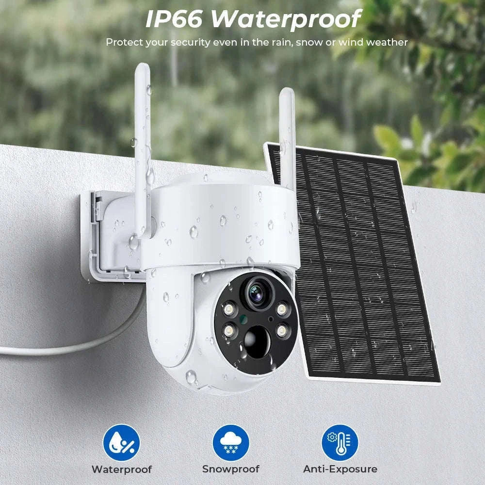 4MP Solar IP Camera for Wireless Outdoor Security-2MP No SD Card