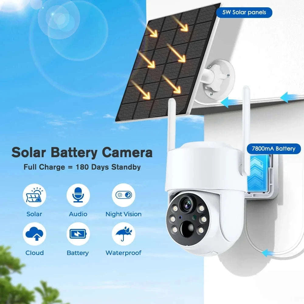 4MP Solar IP Camera for Wireless Outdoor Security-2MP No SD Card