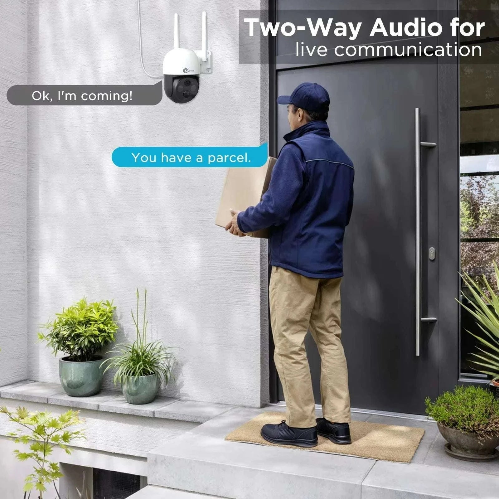 4MP Solar PTZ WiFi Security Camera with 360° View & Audio-4MP NO SD Card