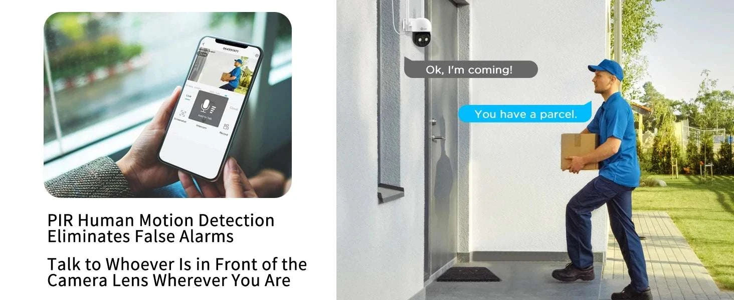 4MP Solar PTZ WiFi Security Camera with 360° View & Audio-4MP NO SD Card