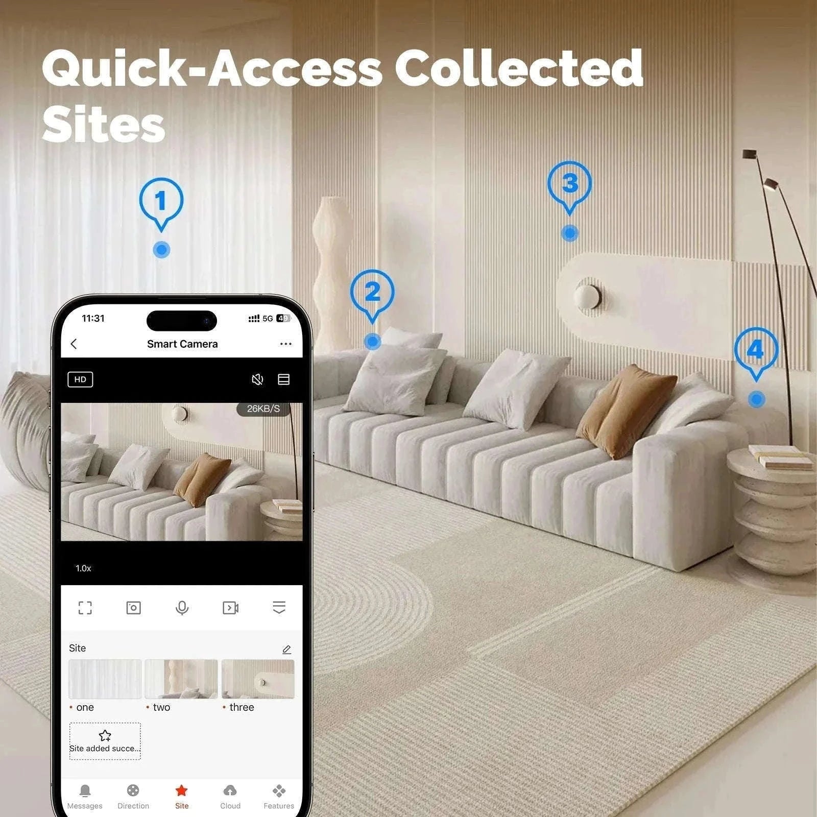 4MP WiFi Indoor Security Camera Pan Tilt Night Vision Motion Detection-Smart Camera 4MP