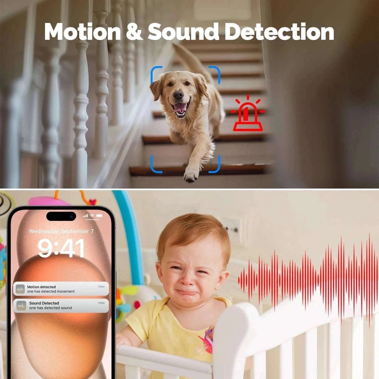 4MP WiFi Indoor Security Camera Pan Tilt Night Vision Motion Detection-Smart Camera 4MP