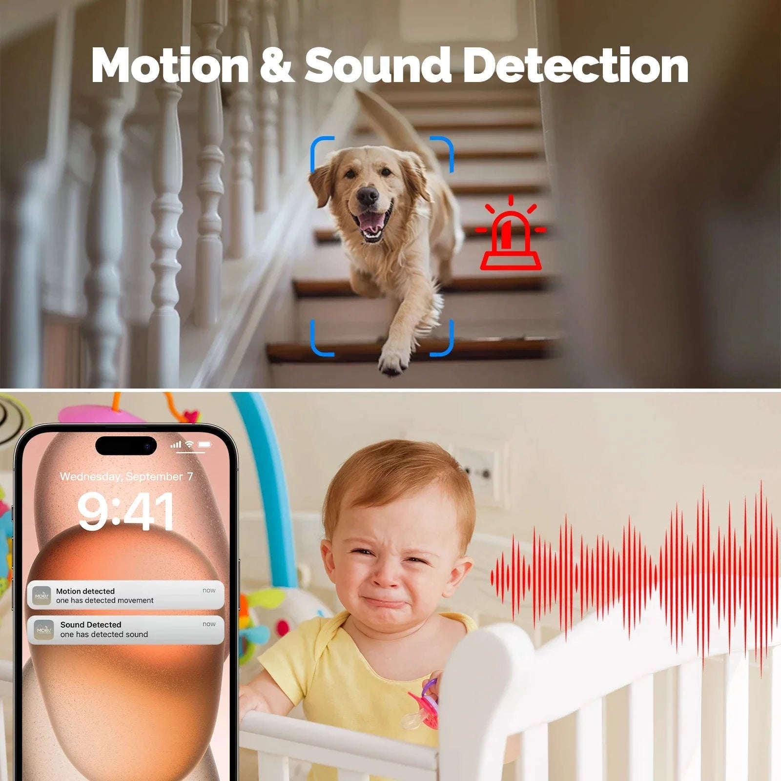 4MP WiFi Indoor Security Camera Pan Tilt Night Vision Motion Detection-Smart Camera 4MP