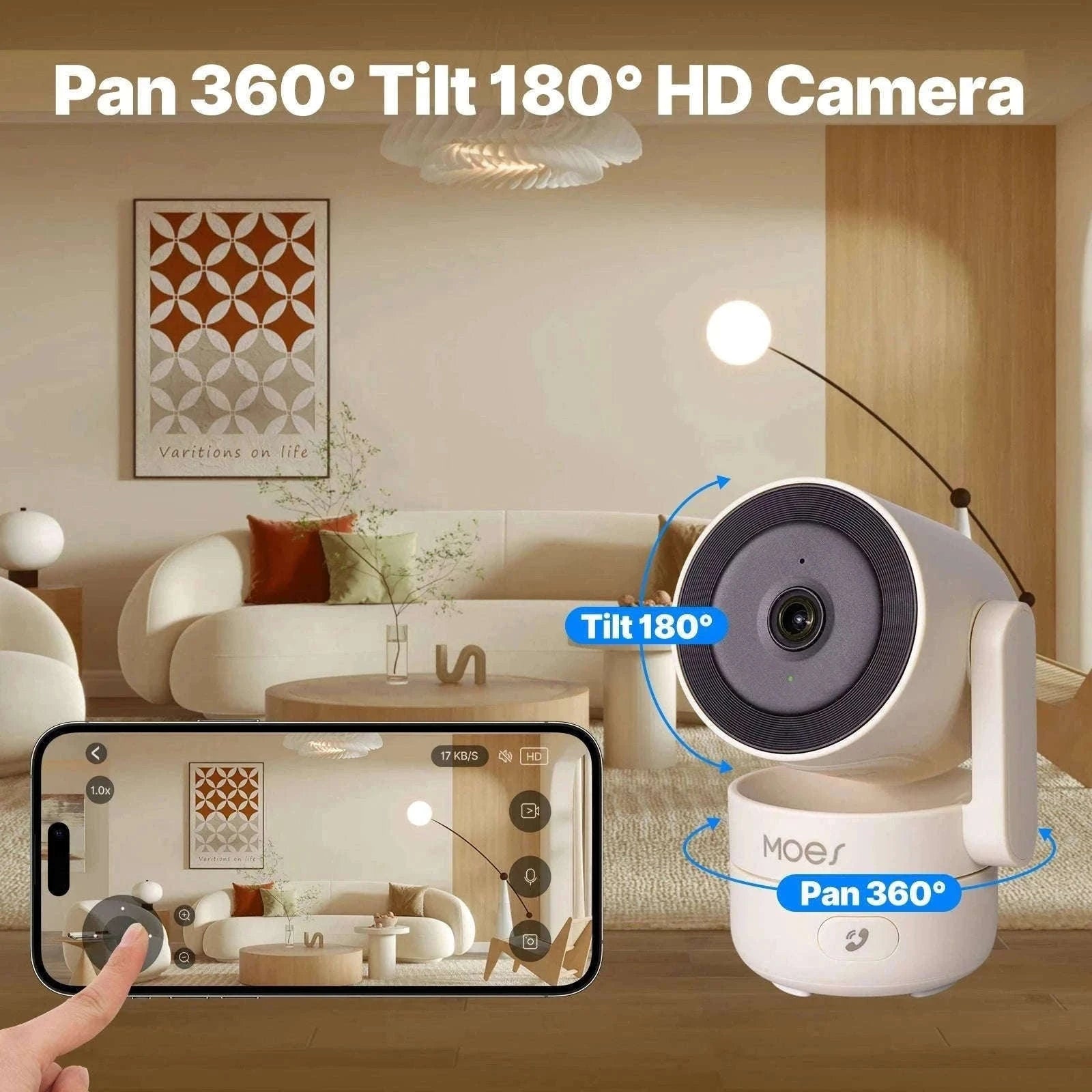 4MP WiFi Indoor Security Camera Pan Tilt Night Vision Motion Detection-Smart Camera 4MP