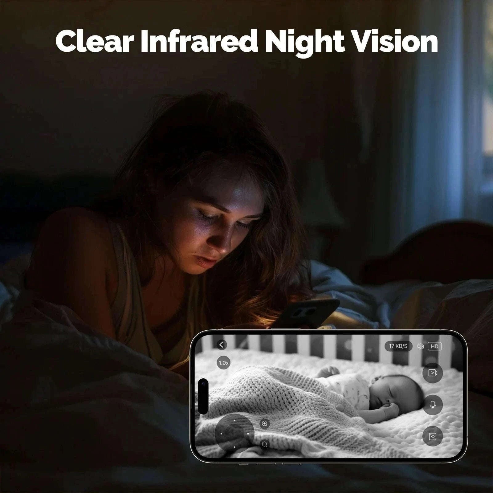 4MP WiFi Indoor Security Camera Pan Tilt Night Vision Motion Detection-Smart Camera 4MP