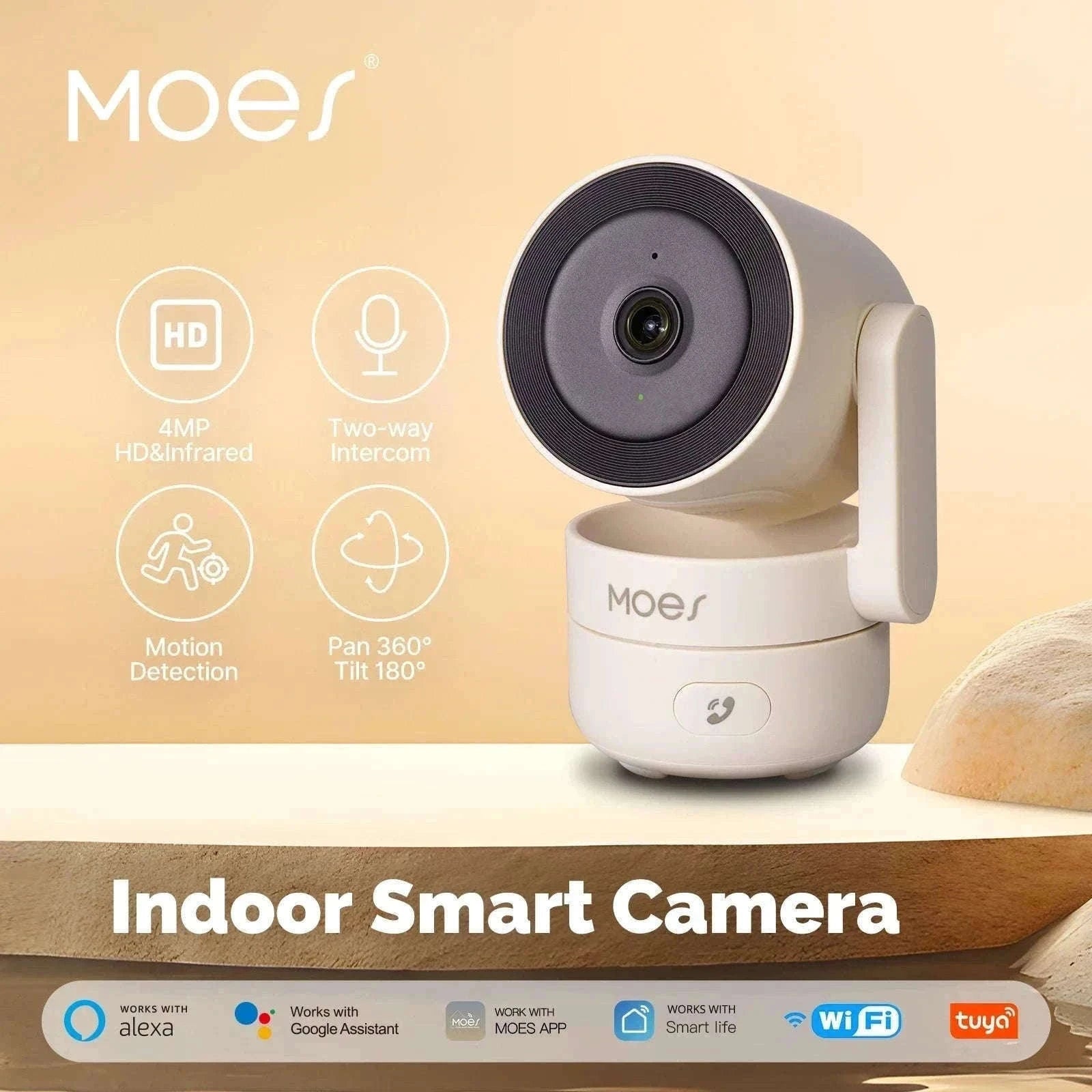 4MP WiFi Indoor Security Camera Pan Tilt Night Vision Motion Detection-Smart Camera 4MP