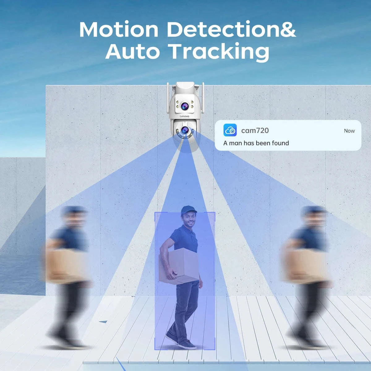4MP WiFi PTZ Outdoor Security Camera Dual Lens Dual Screen Auto Tracking-4MP / US Plug / China Mainland