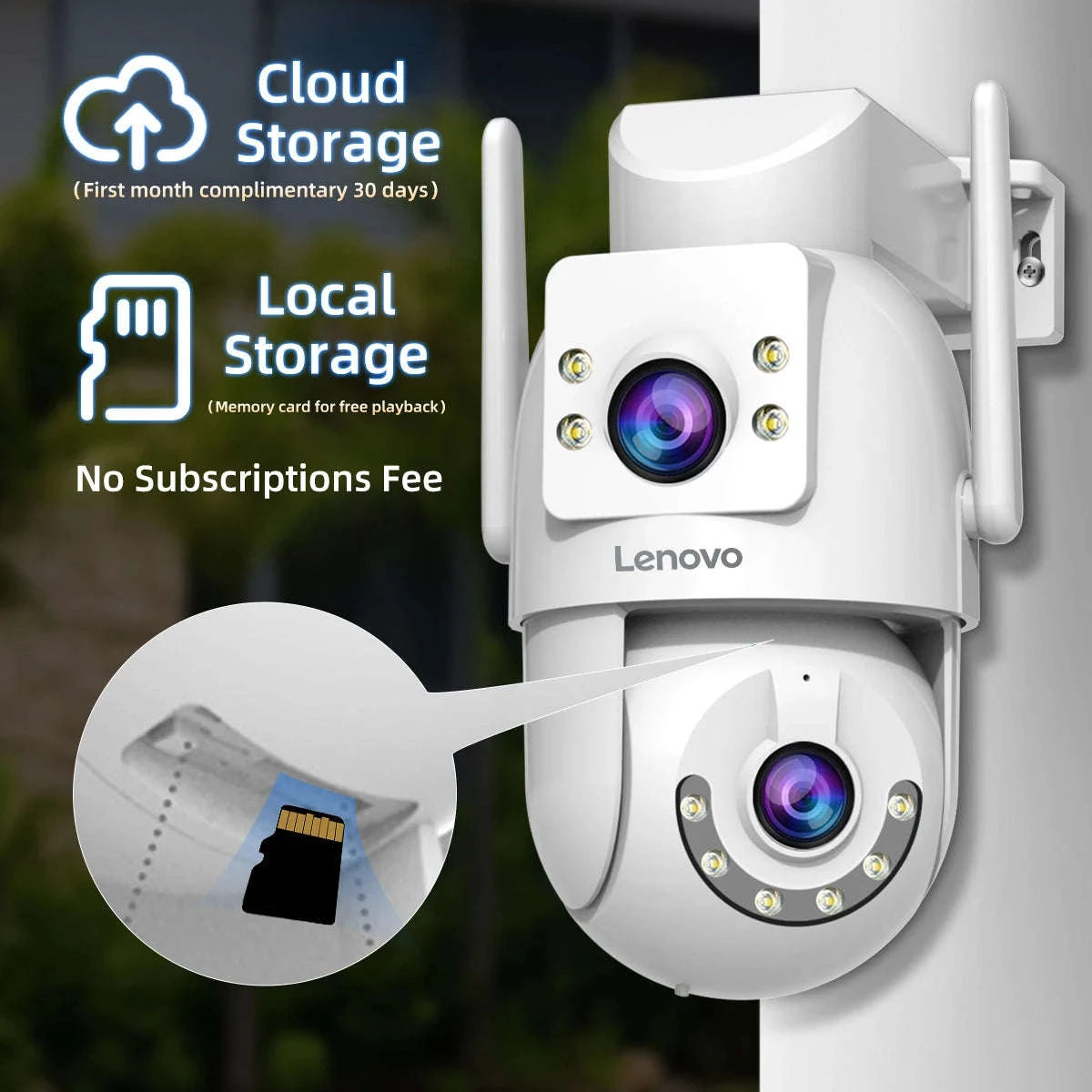 4MP WiFi PTZ Outdoor Security Camera Dual Lens Dual Screen Auto Tracking-4MP / US Plug / China Mainland