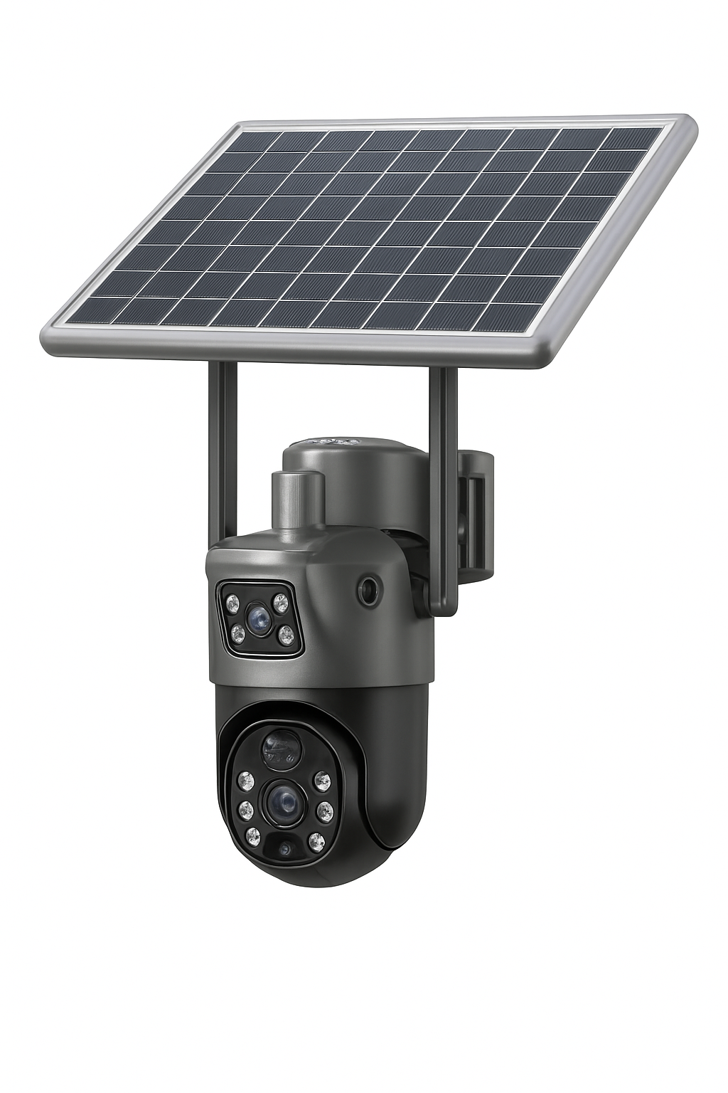 4MP Wireless Security Camera with Solar Power, PTZ, Dual Lens