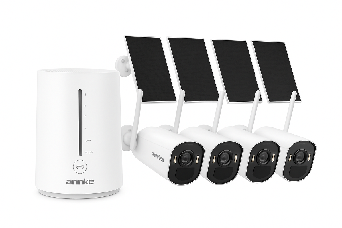 4MP Wireless Outdoor Security Camera Solar Powered, Two-Way Audio, WiFi 6, IP65