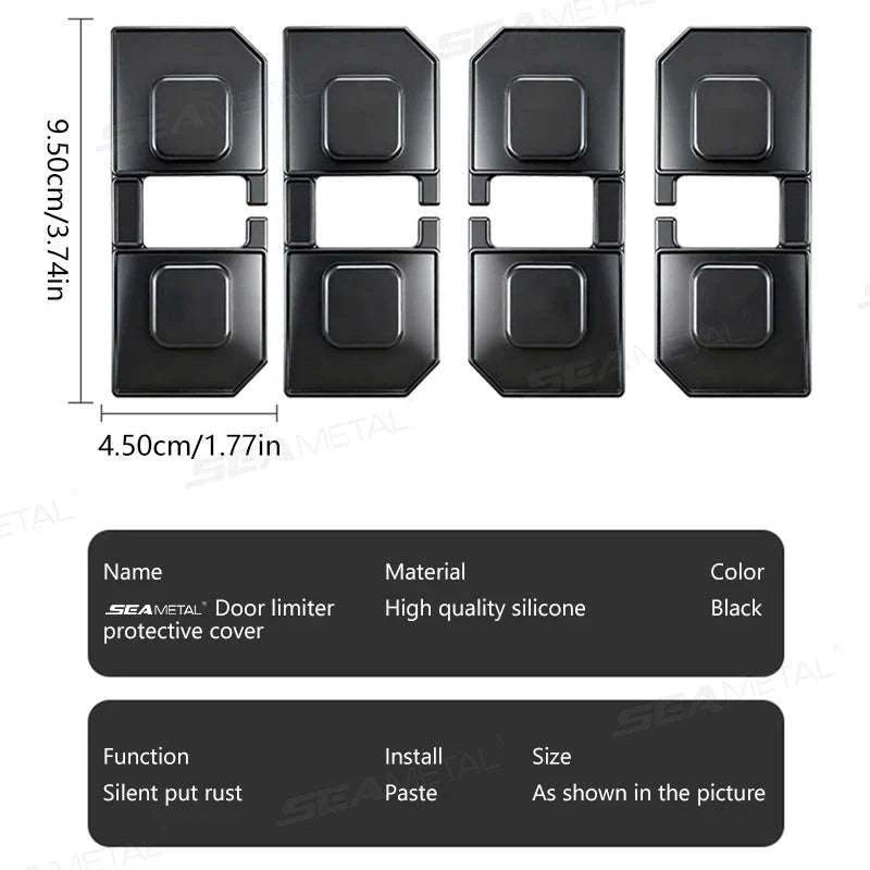 4pcs Car Door Buffer Cushion Waterproof Self-Adhesive Silicone Shockproof Cushion-4 pcs