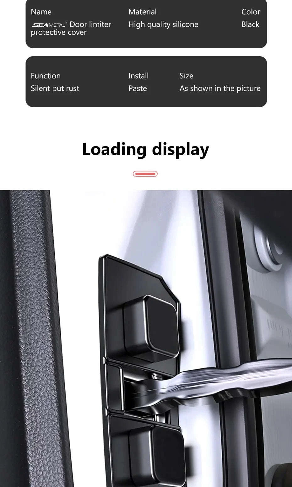 4pcs Car Door Buffer Cushion Waterproof Self-Adhesive Silicone Shockproof Cushion-4 pcs