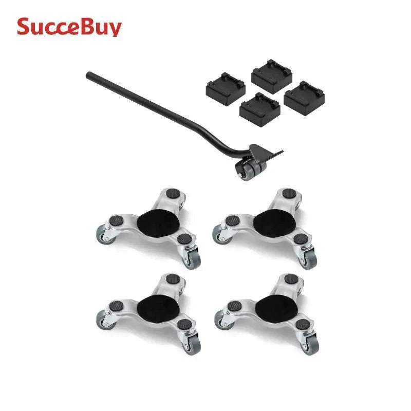 4pcs Furniture Dolly Set with Wheels & Pry Bar for Easy Moving-4pcs / france