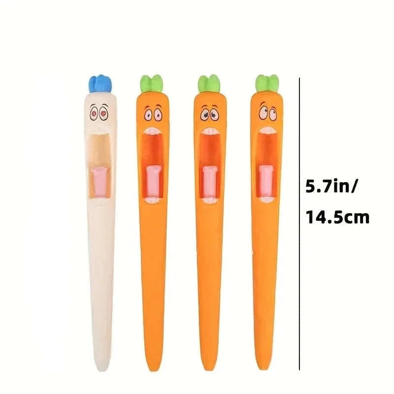 4pcs Multi-Expression Radish Shaped Gel Pens Creative Fresh Stationery Supplies Black Ink Fun Easter Gifts And Party Giveaways-4Pcs set