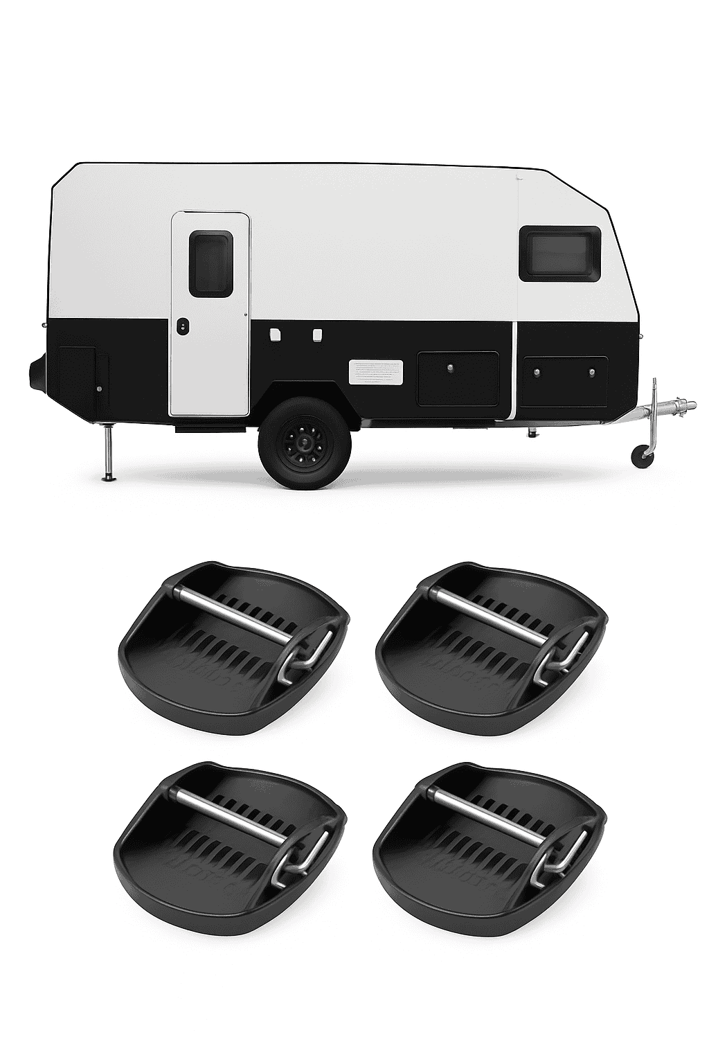 4PCS RV Trailer Jack Pads Universal Wheel Foot Leg Support Adapter-4PCS / China Mainland