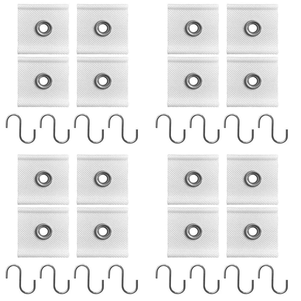 4pcs S-Shaped Camping Awning Hooks Clips with Holes-PC-4 White