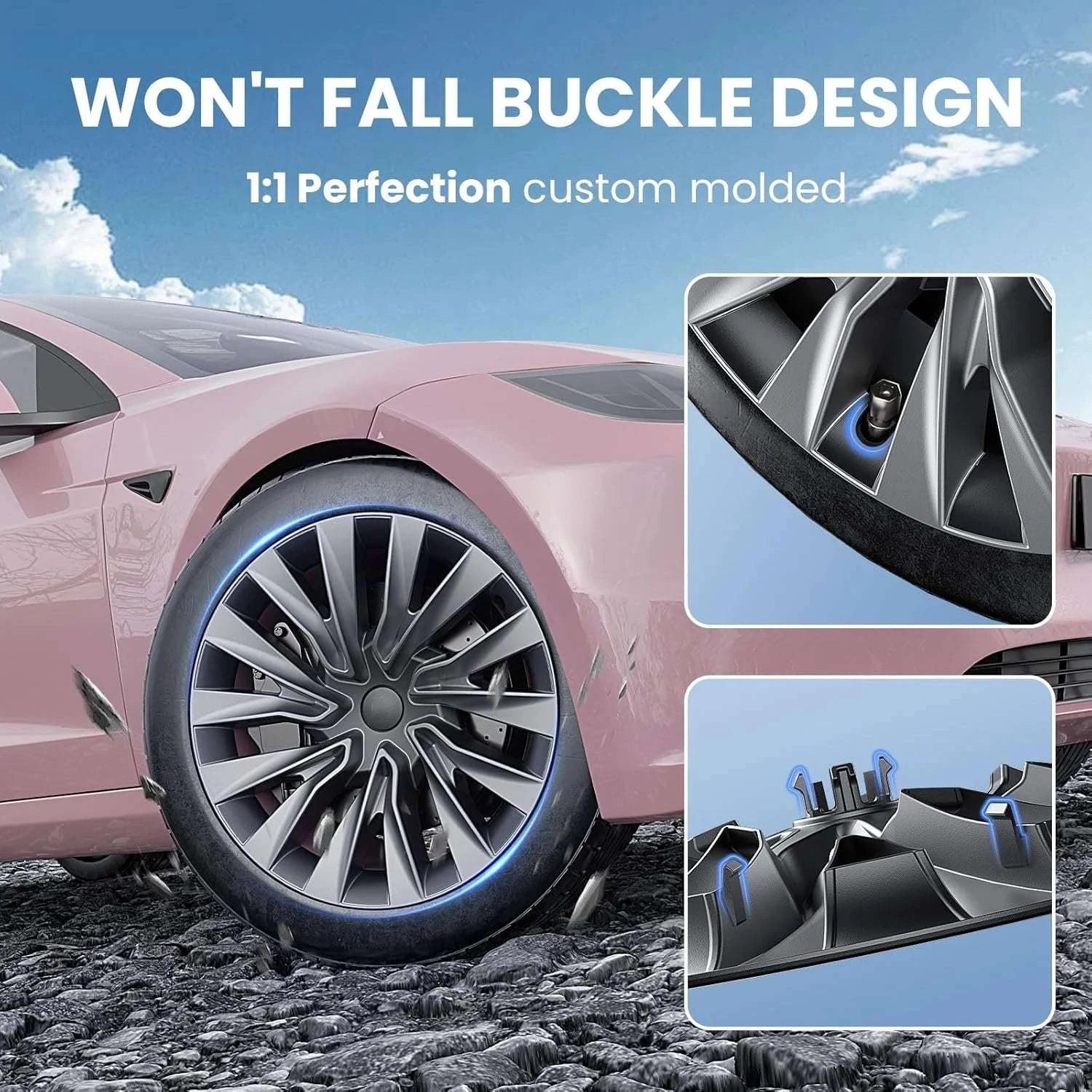 4PCS Tesla Model 3 Highland 18" Wheel Cover Hubcaps Turbine Style-Silver Style / TESLA / Model3 Highland|18Inch 2023-2025