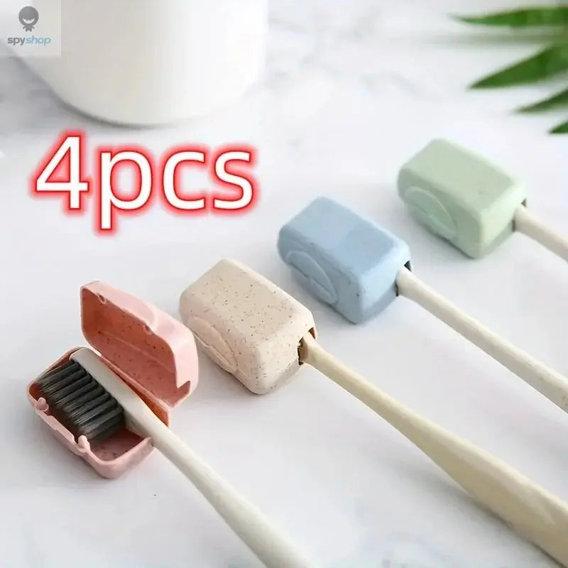 4pcs toothbrush head cover, travel portable toothbrush box, toothbrush protective cover, toothbrush box 