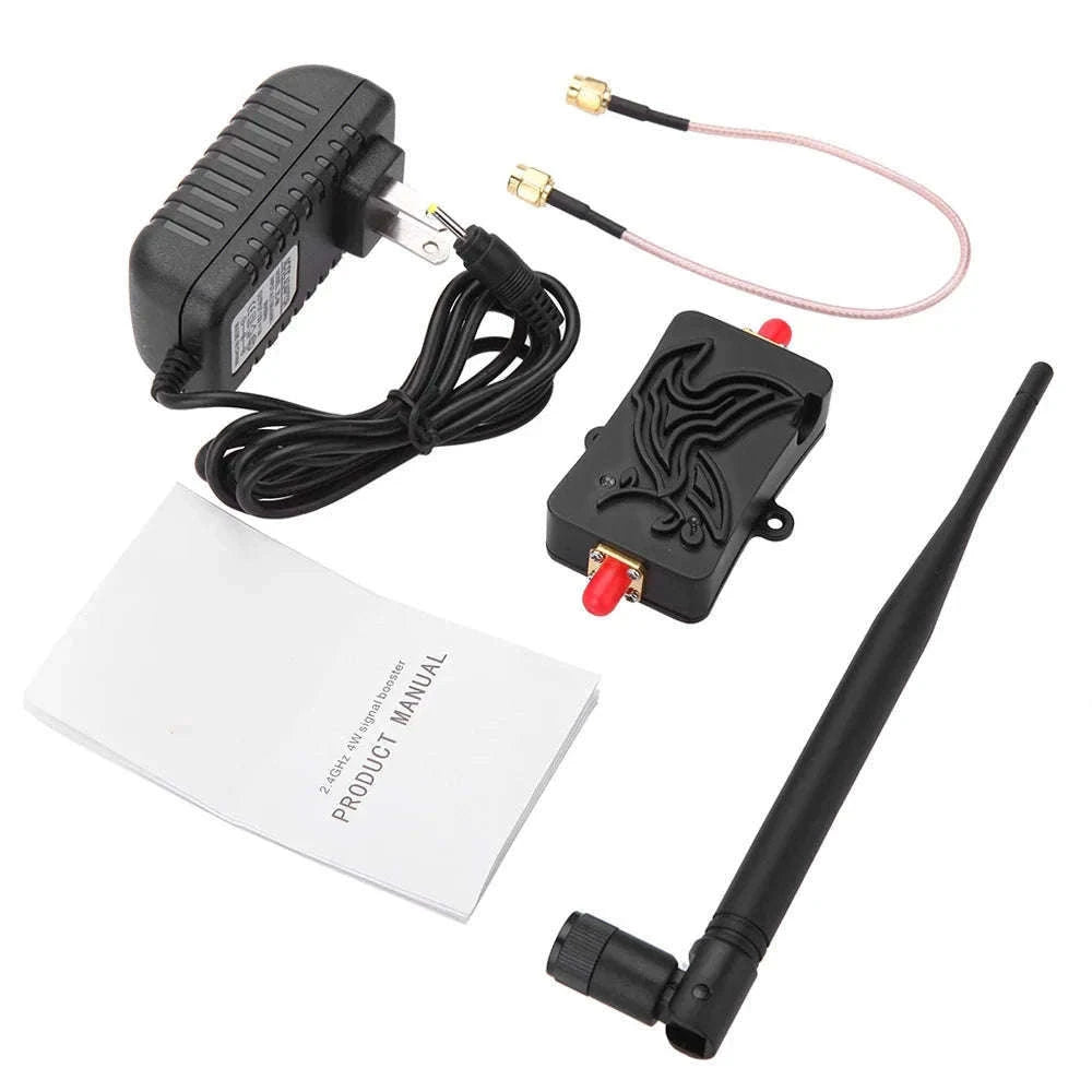 4W 2.4GHz WiFi Signal Booster Amplifier for Stronger Coverage-black