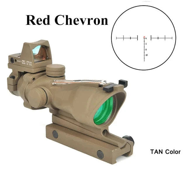 4x32 Dual Red Dot Tactical Scope for 20mm Rail-Green / United States