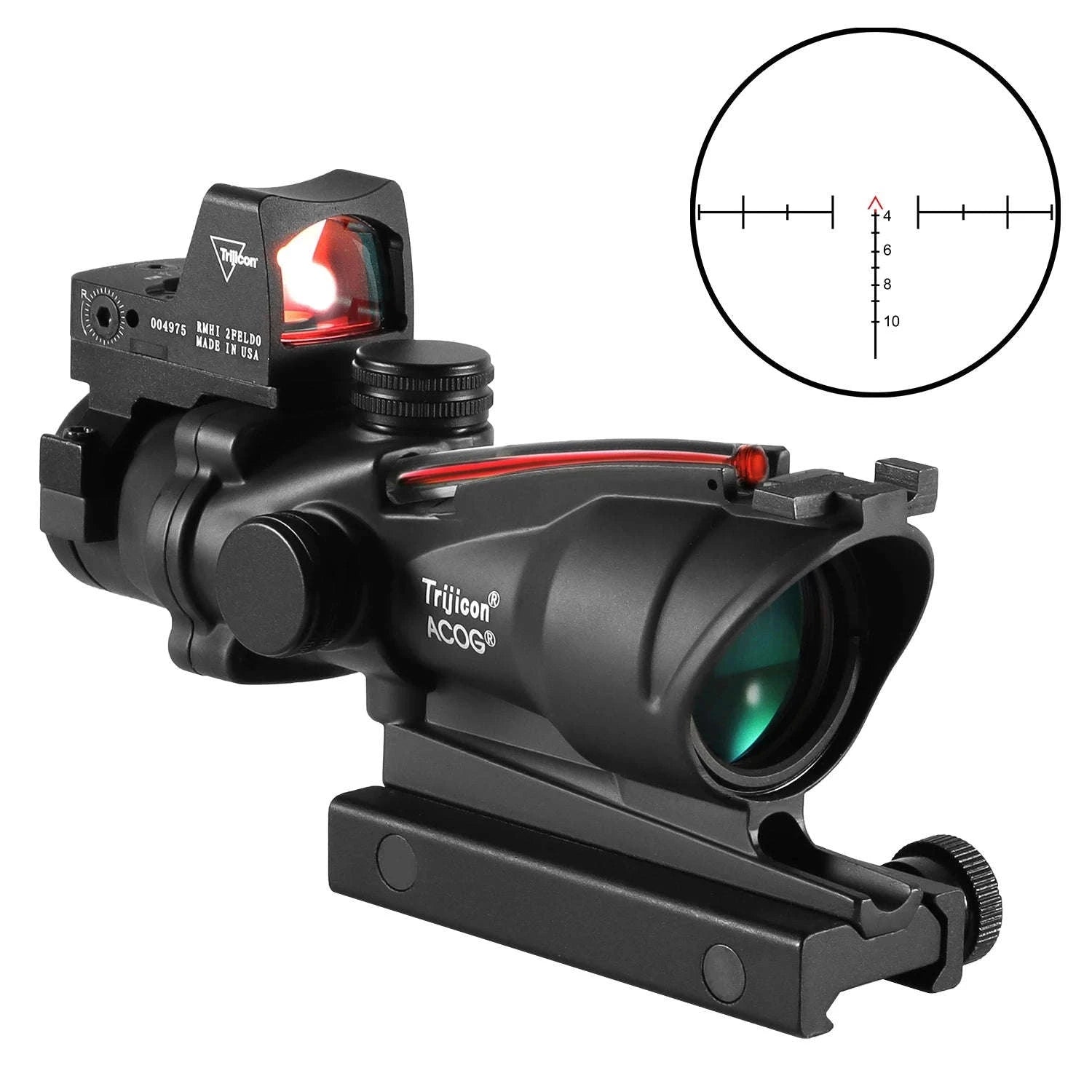4x32 Dual Red Dot Tactical Scope for 20mm Rail-Green / United States