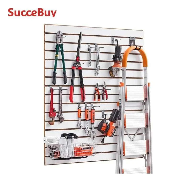 4x4 Ft Slatwall Panel MDF Modular Garage Storage Wall System-United States