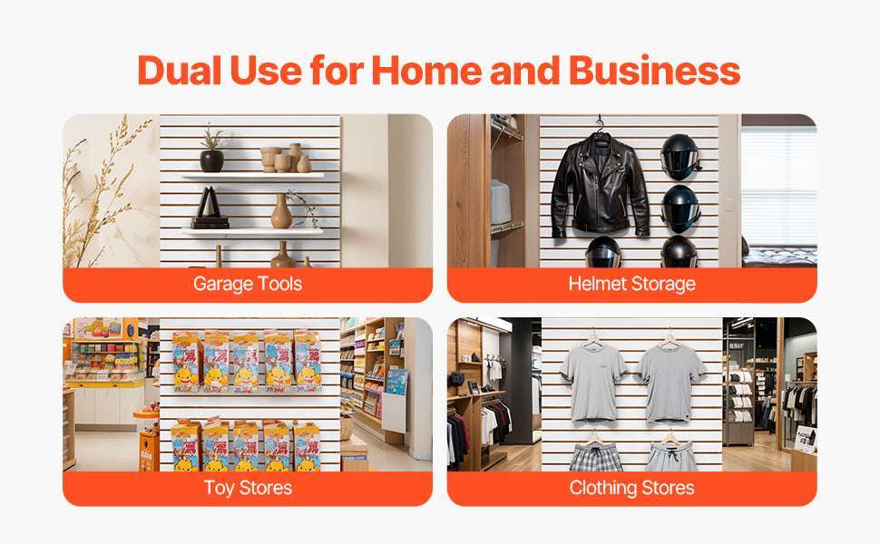 4x4 Ft Slatwall Panel MDF Modular Garage Storage Wall System-United States