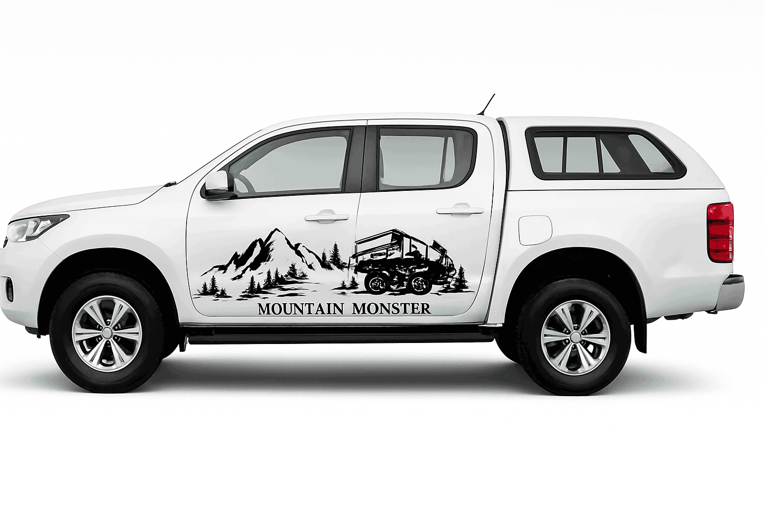 4X4 Off Road Mountain Car Side Sticker-Glossy Red / 320x65.4cm