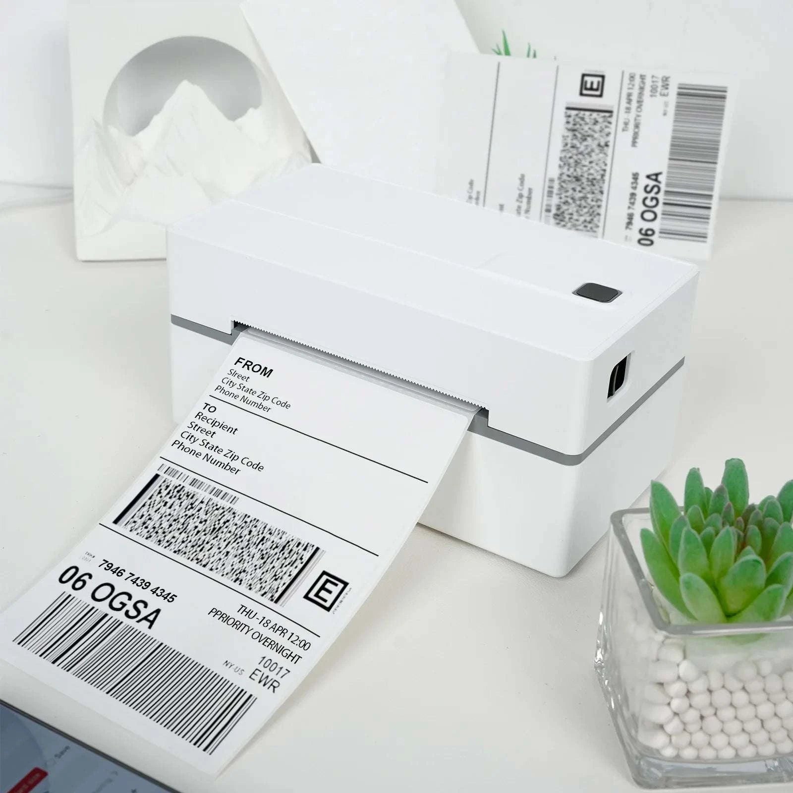 4x6 Thermal Label Printer No Ink Bluetooth USB 203 DPI Fast Print-Black color / United States