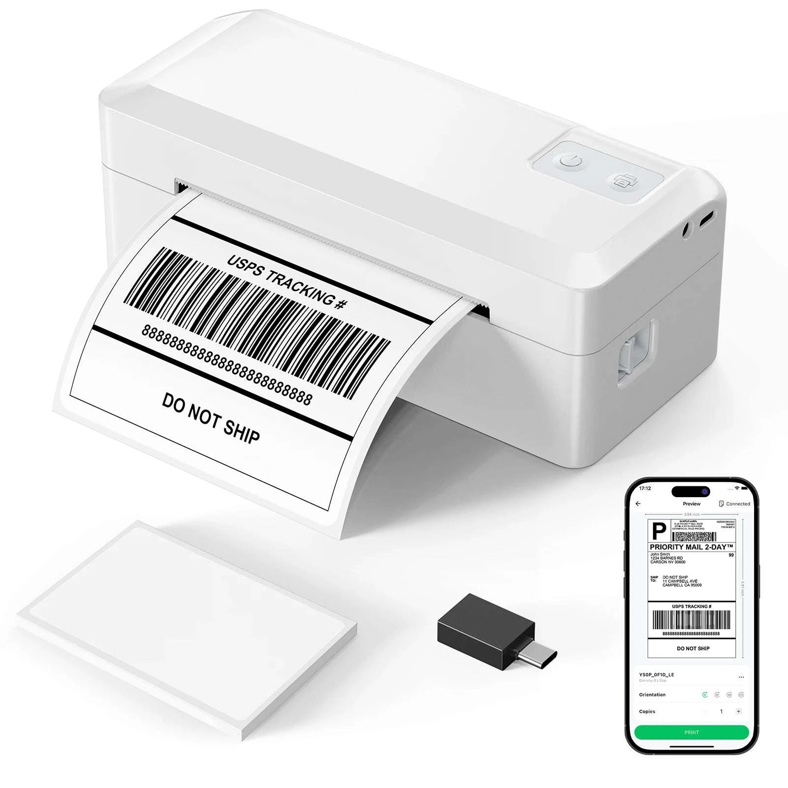 4x6 Thermal Shipping Label Printer with Bluetooth for Small Business-black / United States