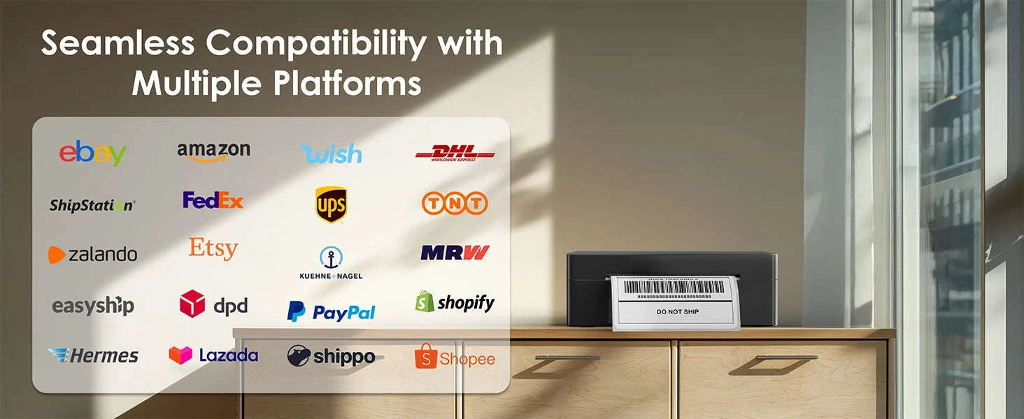 4x6 Thermal Shipping Label Printer with Bluetooth for Small Business-black / United States